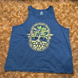 The Lift Box Blue Graphic Tank Top with Tree Design size 2XL